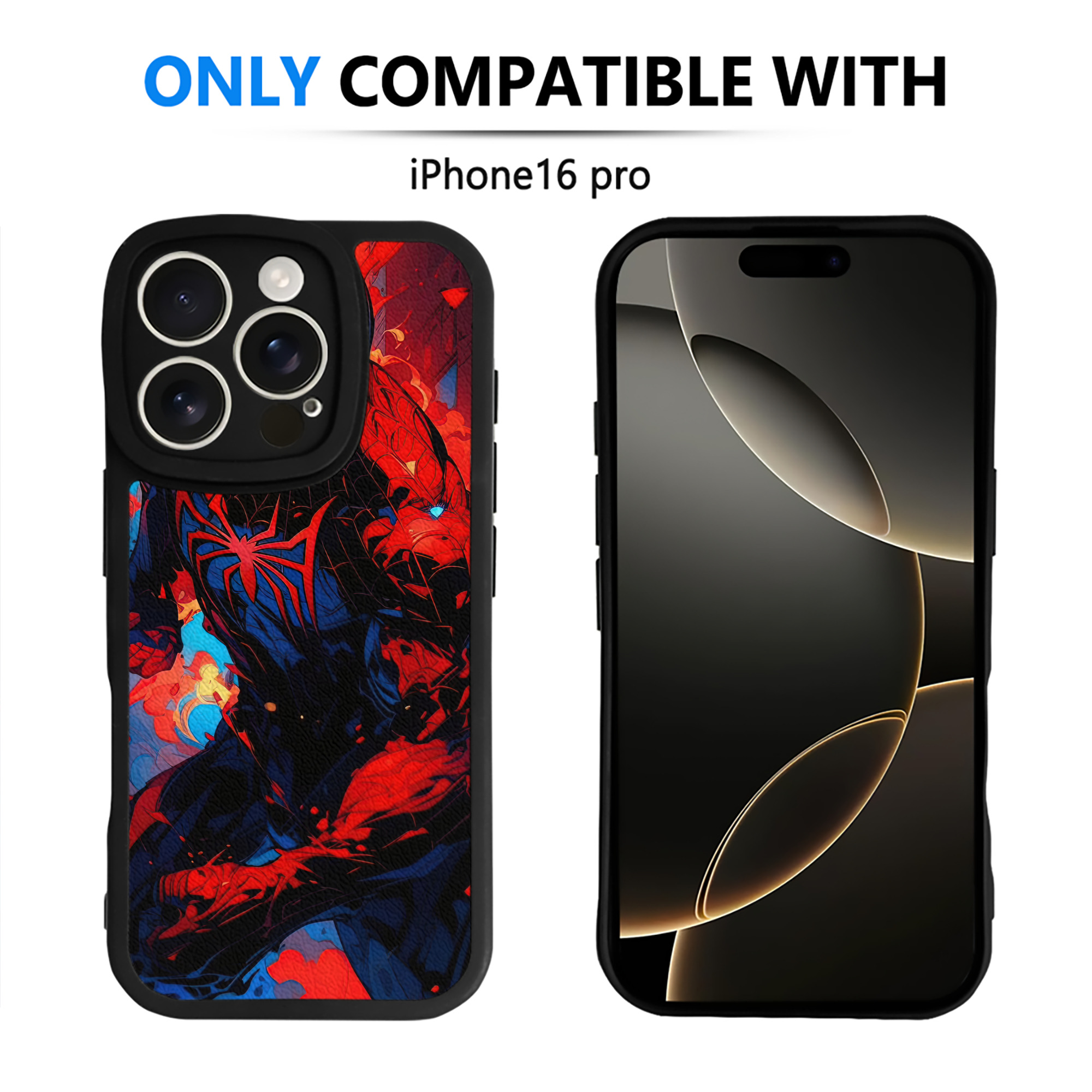 （画像用） Spider Man スパイダーマン 【iPhone 16シリーズ対応】シリコンスマホケース（レザー調） 材質：シリコン